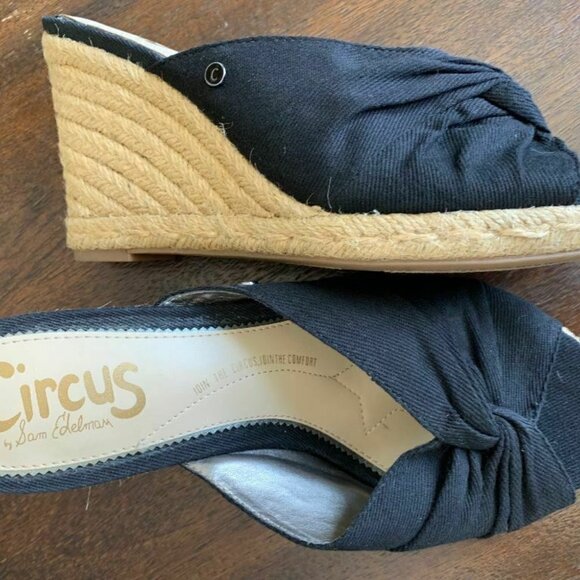 - Sam Edleman Circus Womens Black Wedge Sandals "Bea - Picture 7 of 8